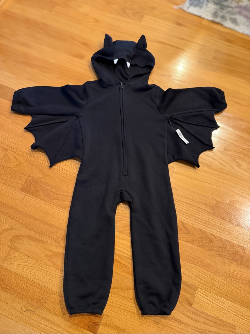 Kids Black Bat One-Piece Hoodie costume 3T NEW